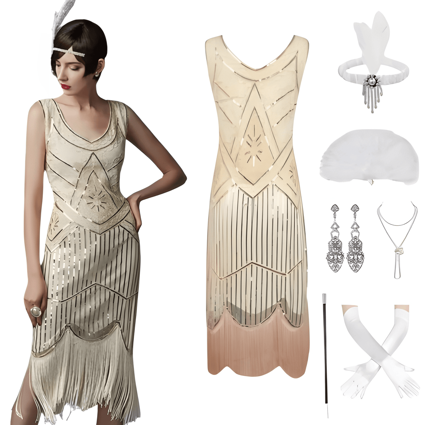 Vestido (estilo) Peaky Blinders Beige