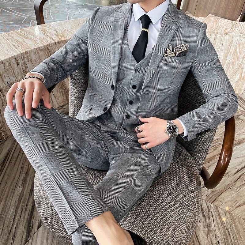 Costume à Carreaux Chic Gris Thomas Shelby