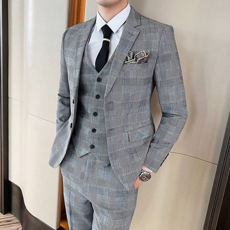 Costume à Carreaux Chic Gris Thomas Shelby