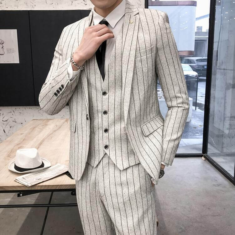 Costume Peaky Blinders Blanc rayé Thomas Shelby