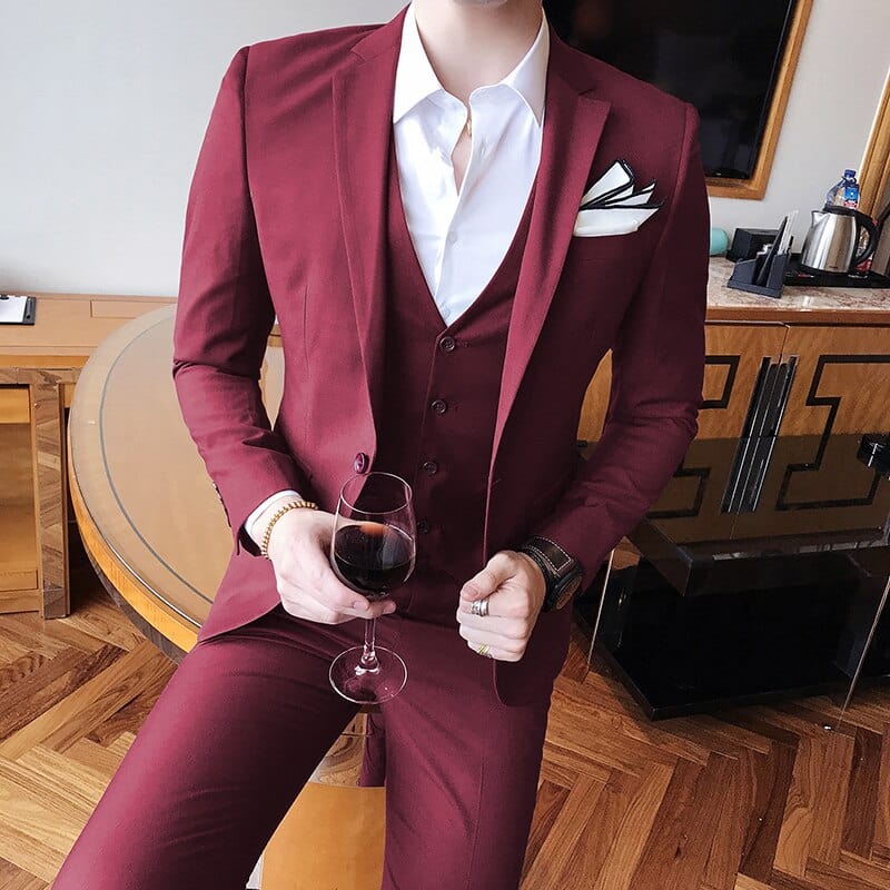 Costume Trois Pièces Rouge Thomas Shelby