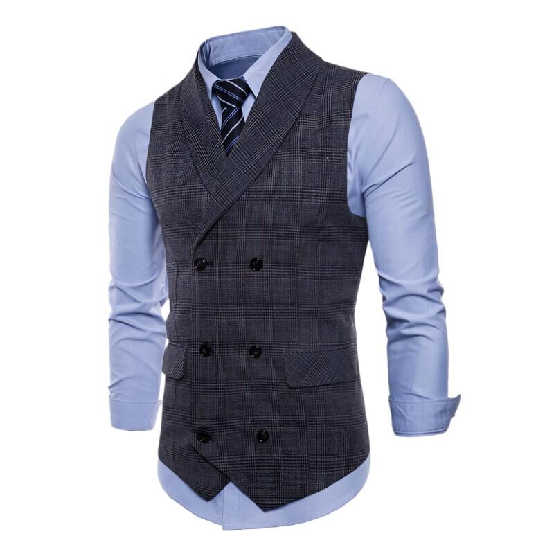 Gilet Peaky Blinders Gris Carreau Thomas Shelby